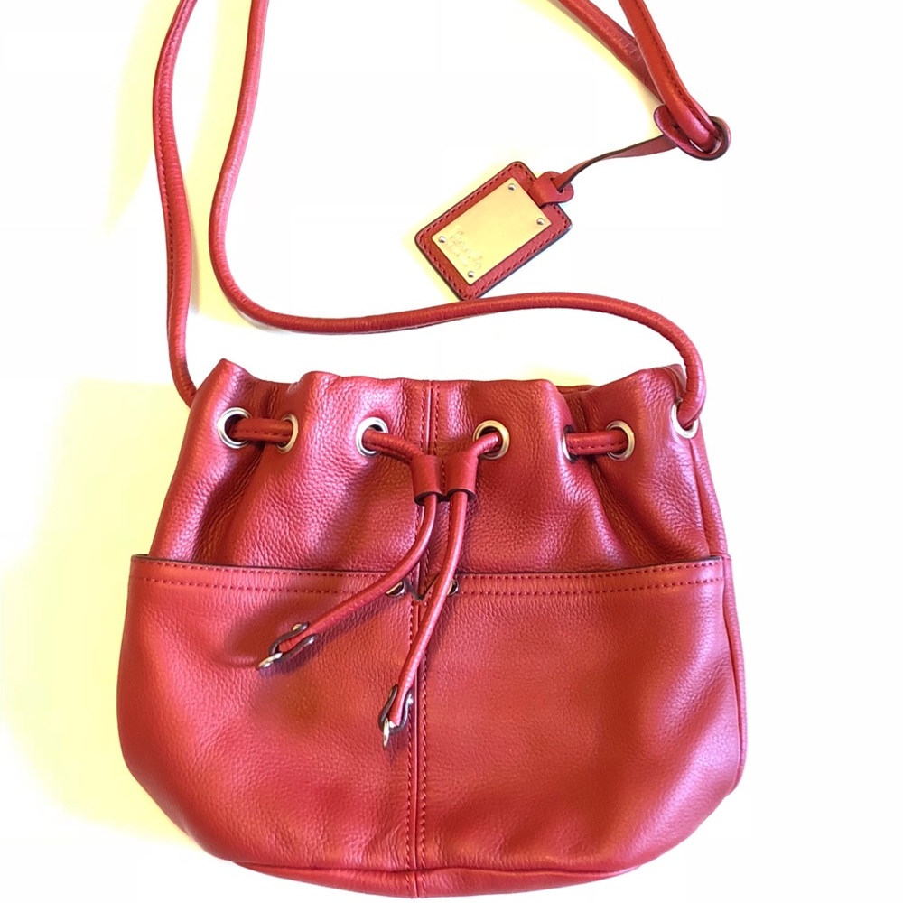 Tignanello Red Leather Crossbody Purse